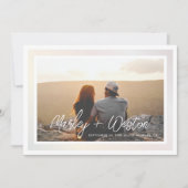 Vet gradiëntrand Handgeschreven namen & foto's Save The Date (Voorkant)