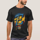  vet graffiti letter 'e' Initiaal T-shirt (Voorkant)