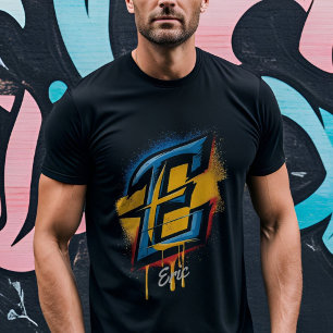  vet graffiti letter 'e' Initiaal T-shirt
