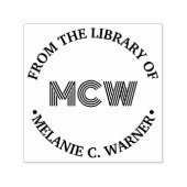 Vet Grafisch 3 Initiaal Bibliotheek Boek Naam Zelfinktende Stempel (Design)