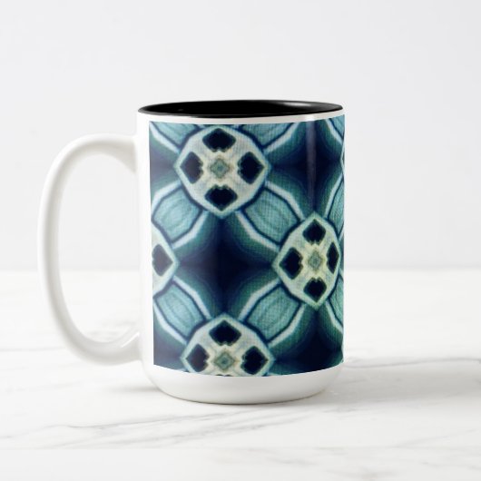 Vet, grafisch, geometrisch design koffie mok (Links)