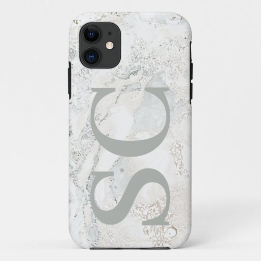 Vet grafisch typografisch initiaal marmer Case-Mate iPhone case (Achterkant)