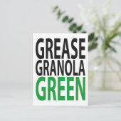 vet, granola, GREEN! Briefkaart (Staand voorkant)