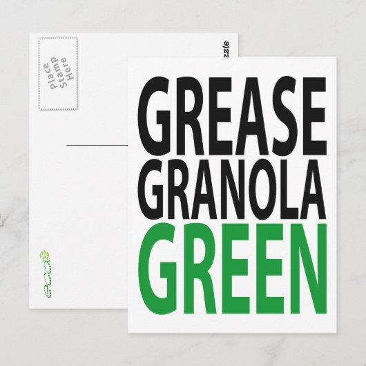 vet, granola, GREEN! Briefkaart (Voorkant / Achterkant)