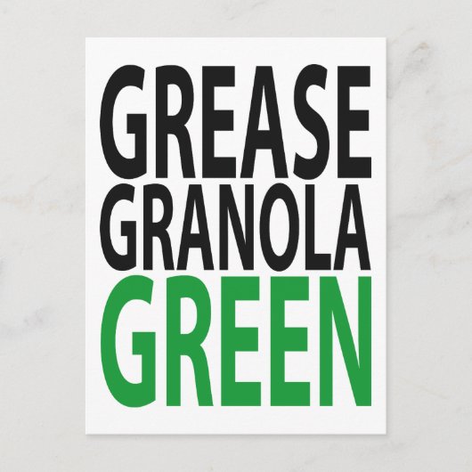 vet, granola, GREEN! Briefkaart (Voorkant)