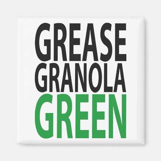 vet, granola, GREEN! Magneet (Voorkant)
