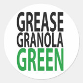 vet, granola, GREEN! Ronde Sticker (Voorkant)