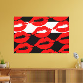 Vet Graphic Mouth Kiss Rode Lip Print Zwart Wit (Insitu (Woonkamer))