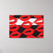 Vet Graphic Mouth Kiss Rode Lip Print Zwart Wit (Voorkant)