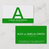 vet GREEN-monogram Visitekaartje (Voorkant / Achterkant)