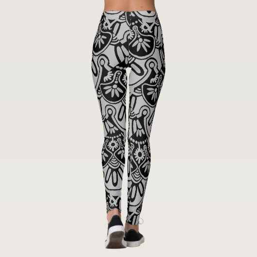Vet Grijs en zwart Print Leggings (Achterkant)