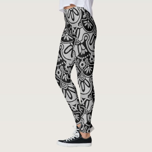 Vet Grijs en zwart Print Leggings (Links)