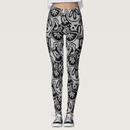 Vet Grijs en zwart Print Leggings