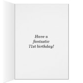 Vet, grijs, Faux Gold 71st geboortedag met Kaart (Binnen (Rechts))