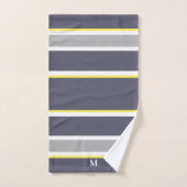 Vet grijs geel stripe monogram handdoekset bad handdoek (Handdoek)