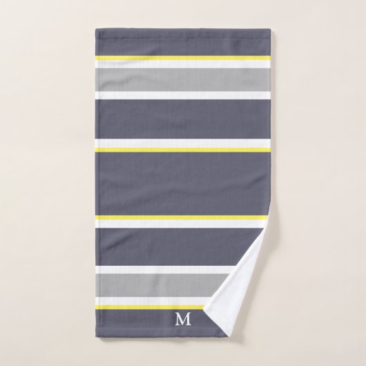 Vet grijs geel stripe monogram handdoekset bad handdoek (Handdoek)