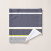 Vet grijs geel stripe monogram handdoekset bad handdoek (Wasdoekje)