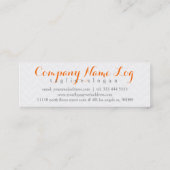 Vet Grijs & Sinaasappel Chevron Patroon Linnen Loo Mini Visitekaartje (Achterkant)