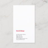 Vet grijs Witte minimalist Modern Elegant Visitekaartje (Achterkant)