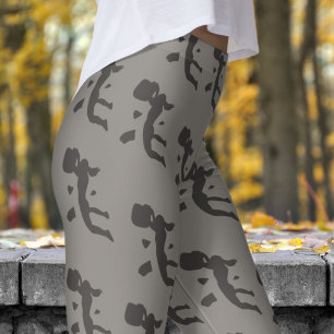 Vet Grijze Vrouwen Rock klimmen Patroon Leggings