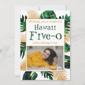 Vet groen bladeren goud Hawaii vijf-0 50ste verjaa Kaart (Voorkant)