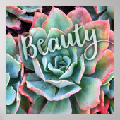 Vet groen cactus Succulent Photo Beauty Script Poster (Voorkant)