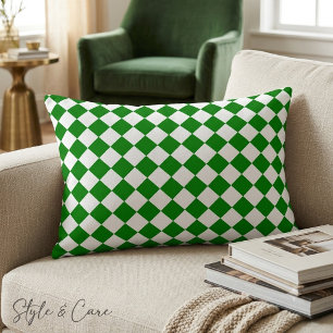 Vet Groen en Wit Chevron Patroon 30 cm x 40 cm Accent Kussen