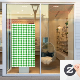 Vet Groen en Wit Chevron Patroon Raamsticker