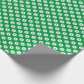 Vet Groen en Wit Polka Dots Inpakpapier (Hoek)
