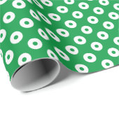 Vet Groen en Wit Polka Dots Inpakpapier (Rol Hoek)