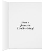 Vet, groen, Faux Gold 92e verjaardag met Kaart (Binnen (Rechts))