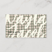 Vet Groen Grijs Check Patroon QR Code voor Handgem Visitekaartje (Voorkant)