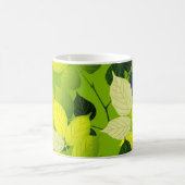 Vet groen laat botanisch ontwerp achter koffiemok (Center)