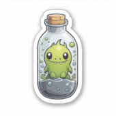 Vet Groen Monster in een Jar Sticker (Voorkant)