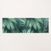 Vet groen oerwoud tropisch palmpatroon Namaste Yogamat (Achterkant (horizontaal))
