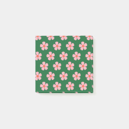 Vet Groen & Roze grillige Bloem Retro Patronen Post-it® Notes
