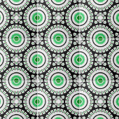 Vet Groen Zwart-wit Geometrisch Patroon Tegeltje