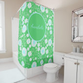 Vet groene bloemen Floral Pattern genaamd Douchegordijn (In situ)
