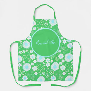 Vet groene bloemen Floral Pattern genaamd Schort