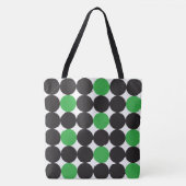Vet Groene Zwarte Stippen Geometrisch Patroon Tote Bag (Voorkant)