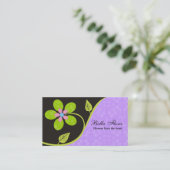 Vet groot turquoise bloem visitekaartjes sjabloon (Staand voorkant)