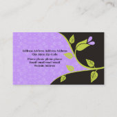 Vet groot turquoise bloem visitekaartjes sjabloon (Achterkant)