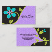 Vet groot turquoise bloem visitekaartjes sjabloon (Voorkant / Achterkant)
