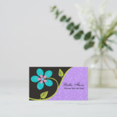 Vet groot turquoise bloem visitekaartjes sjabloon (Staand voorkant)