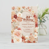 Vet groovy terracotta blush bloesem 21e verjaardag kaart (Staand voorkant)