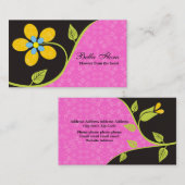 Vet grote gele bloem visitekaartjes sjabloon (Voorkant / Achterkant)