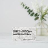 Vet grote tekst | Tegels van marmer Visitekaartje (Staand voorkant)