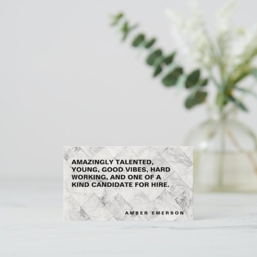 Vet grote tekst | Tegels van marmer Visitekaartje (Staand voorkant)