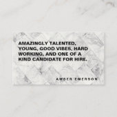 Vet grote tekst | Tegels van marmer Visitekaartje (Voorkant)