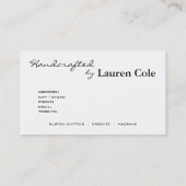 Vet Grunge Curls Handgemaakt door douanefraften Visitekaartje (Achterkant)